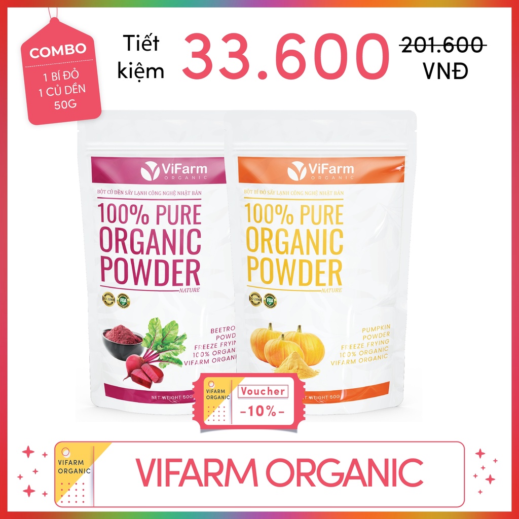 Bột Bí Đỏ Nguyên Chất 100% ViFarm 50Gram