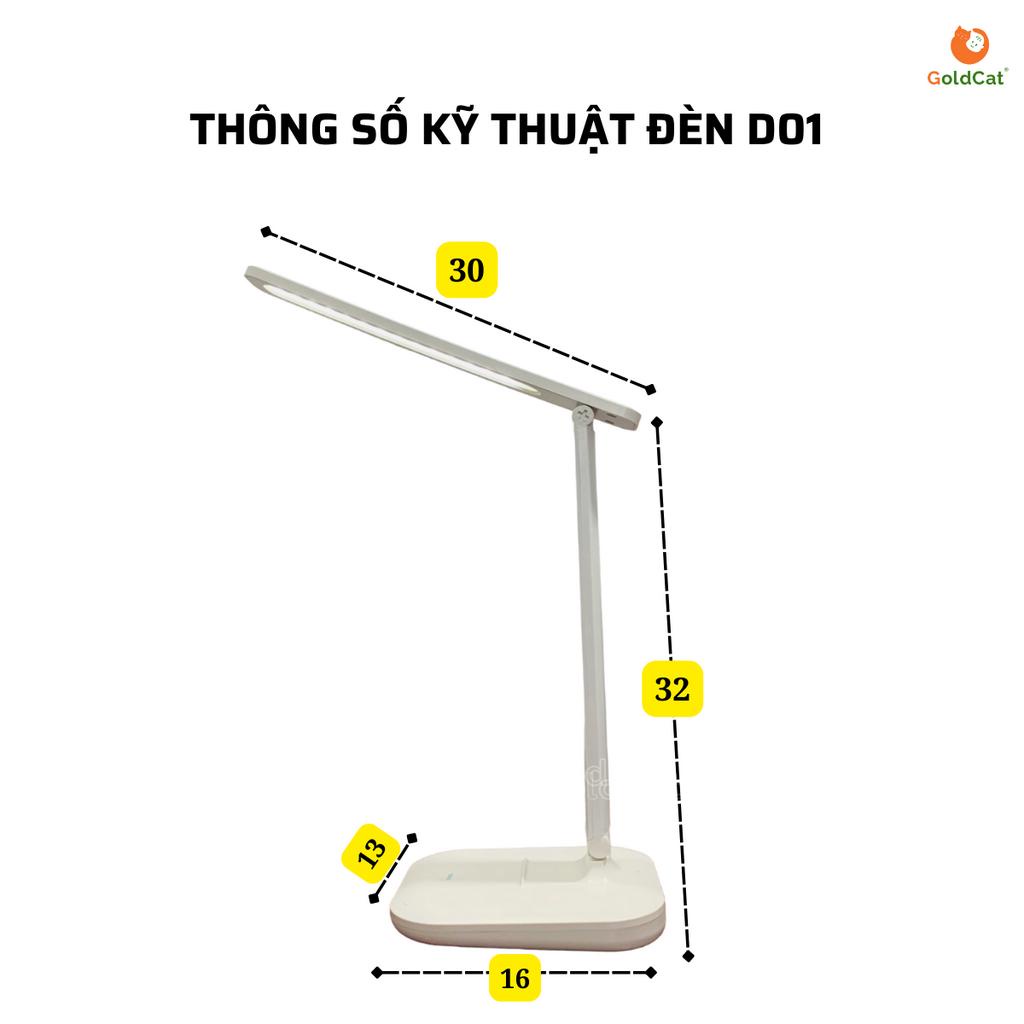 Đèn học chống cận cao cấp, thiết kế gấp gọn linh hoạt, 3 chế độ chiếu sáng bảo vệ mắt - GOLDCAT D02
