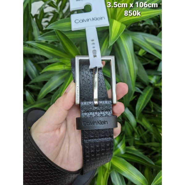 Thắt lưng Nam Calvin Klein Men's Signature Embossed Logo Leather Belt