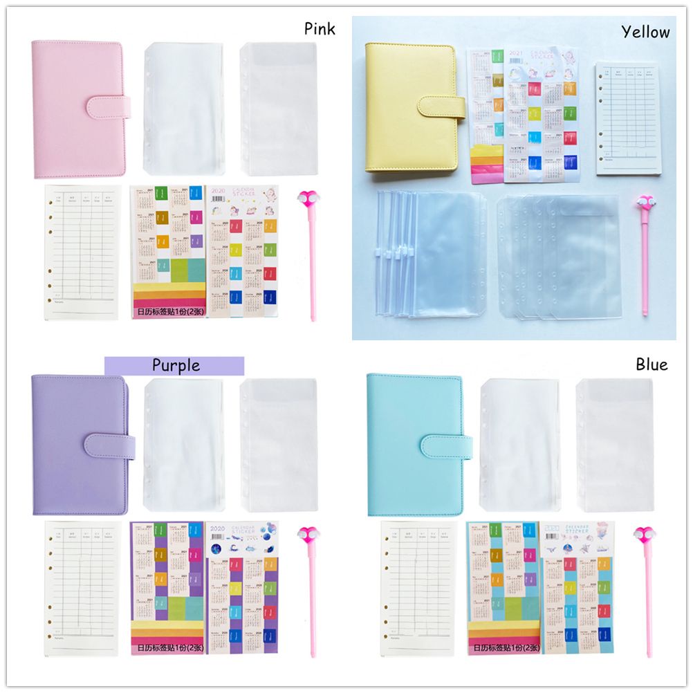 Sổ tay kết hợp ví đựng tiền khổ A6 nhiều màu sắc nhỏ gọn thuận tiện