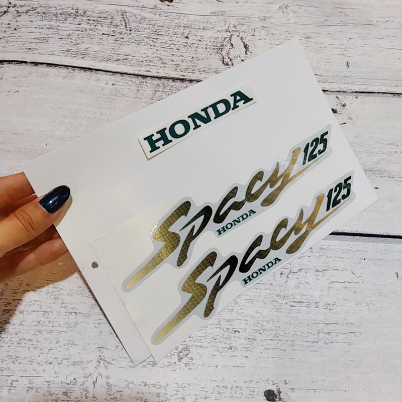 Tem xe Spacy 125 kèm thông số, chữ dán nạ Honda