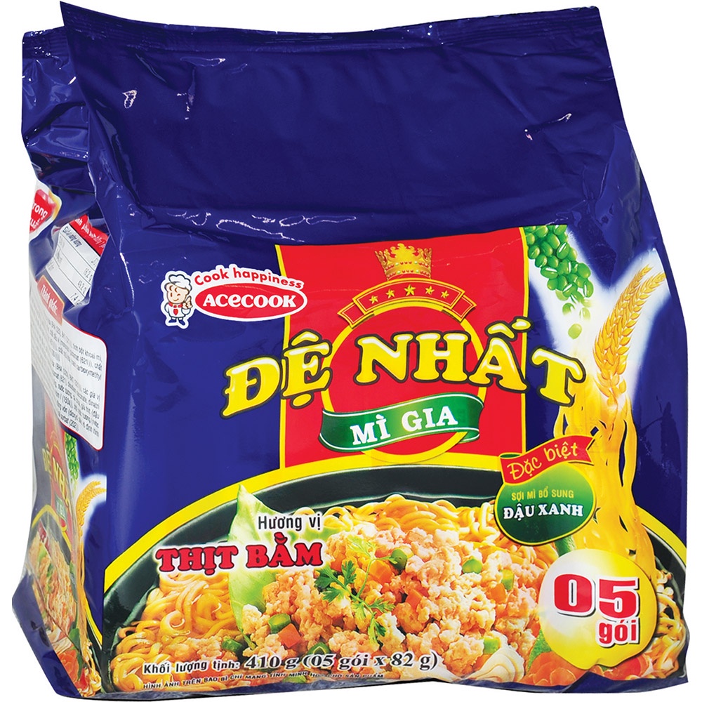 Mì Đệ Nhất Acecook hương vị thịt bằm lốc 5 gói x 82g