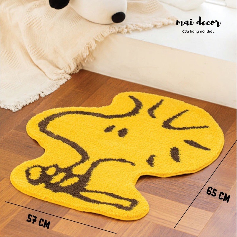 |TS7201| Thảm lót sàn phòng ngủ, thảm chùi chân chó Snoopy &amp; Woodstock tinh nghịch