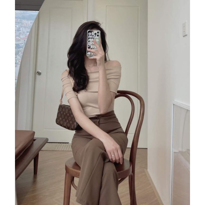 Áo len tăm trễ vai