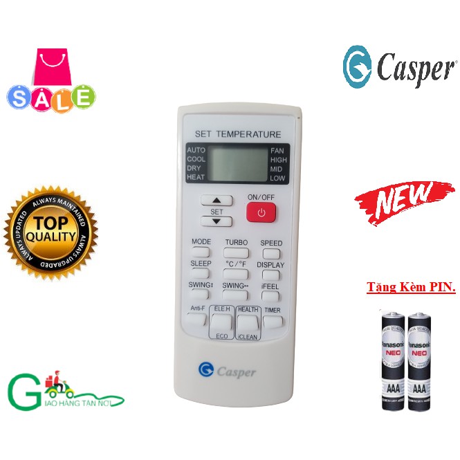 Remote Điều khiển điều hòa Casper dùng cho các dòng Casper 1HP 1.5HP 2HP SC- AH- GC- EC- EH- GH-Hàng mới -Tặng kèm PIN