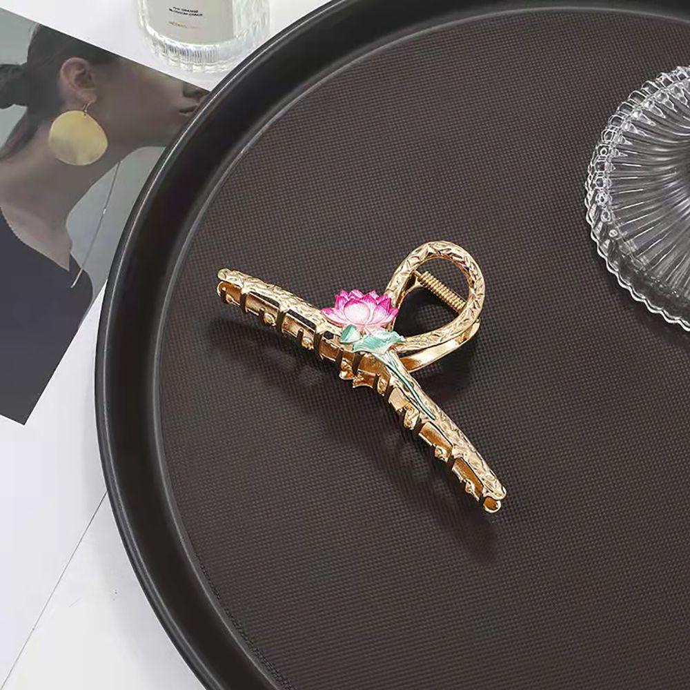 Kẹp Tóc Càng Cua Lớn Bằng Kim Loại Hình Hoa Hồng Cho Nữ