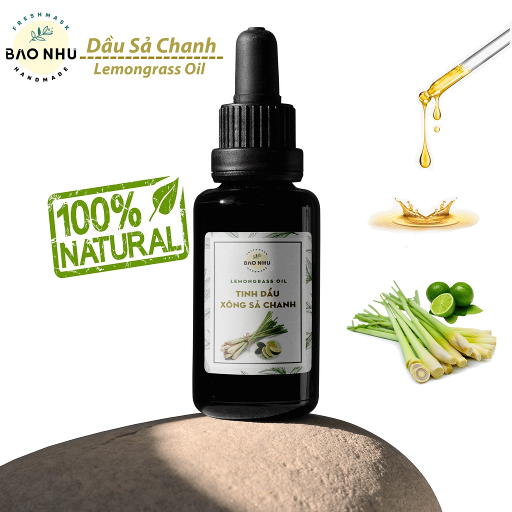 10Ml Tinh Dầu Xông Mặt Sả Chanh Thư Giãn, Sạch Da