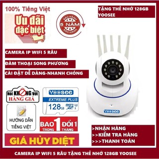 Camera wifi - yoosee wifi 5 râu siêu nét 2.0 full hd a 1920 x 1080p