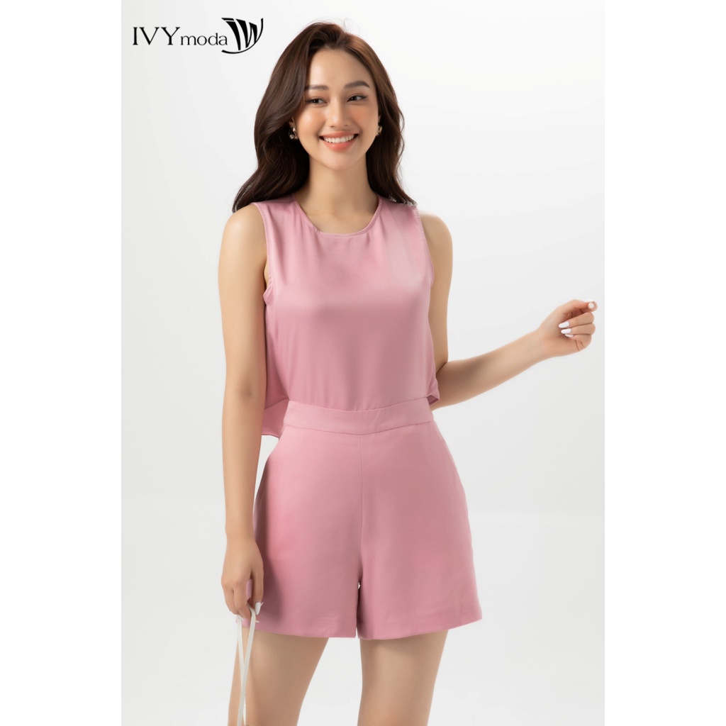 [NHẬP WABRTL5 GIẢM 10% TỐI ĐA 50K ĐH 250K ]Jumpsuit lụa nữ cutout IVY moda MS 18B8620