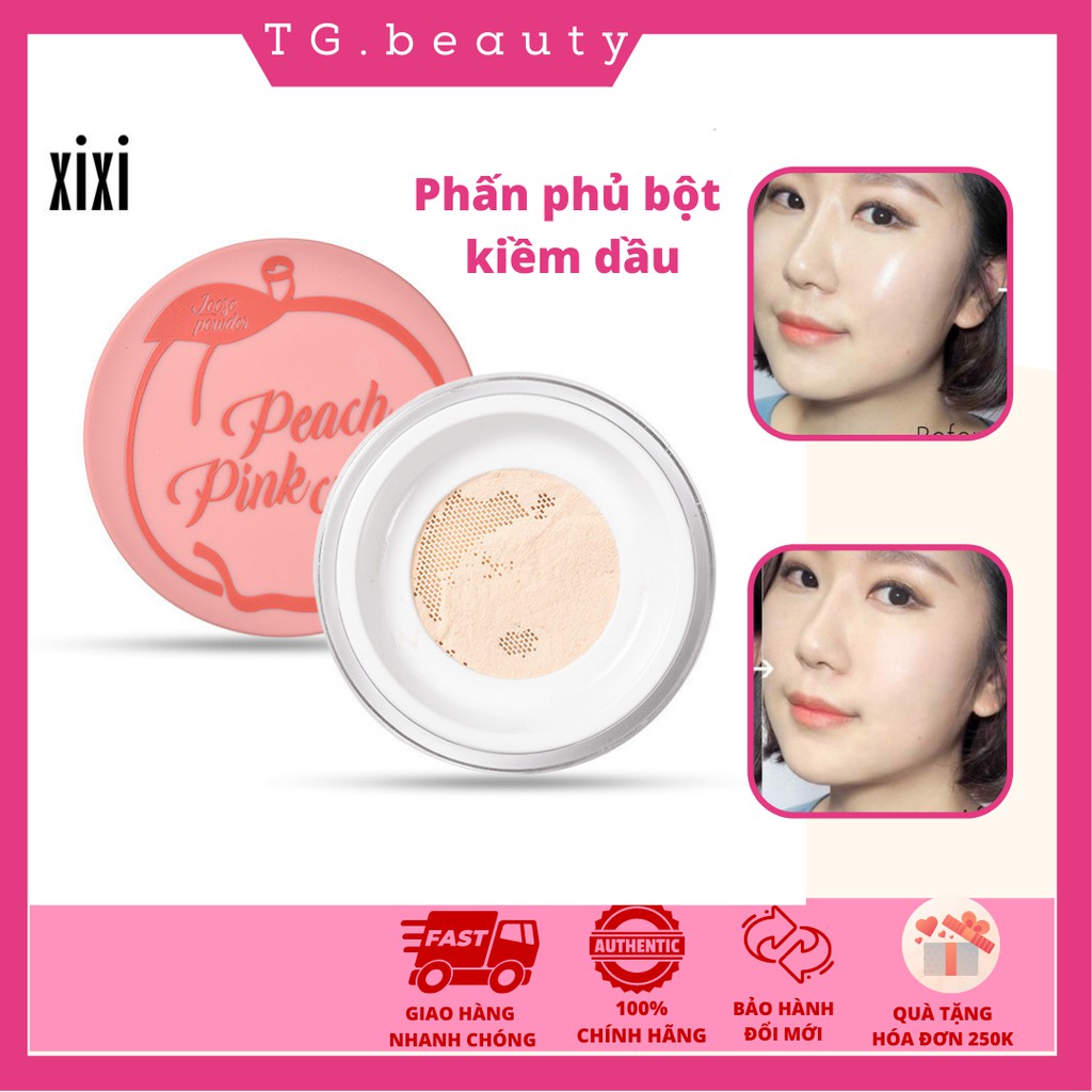 Phủ bột kiềm dầu Xixi quả đào Peach pink cute