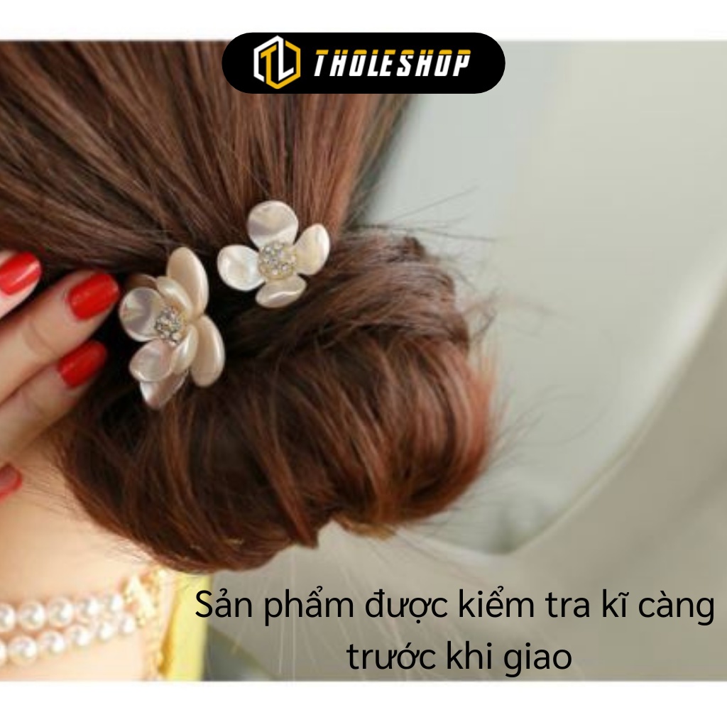 Dây Cột Tóc - Dây Buộc Hình Hoa Và Ngọc Đáng Yêu, Không Làm Đau Tóc  5994