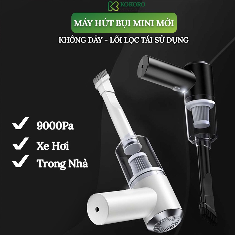 Máy hút bụi cầm tay mini - Máy hút bụi không dây đa năng,siêu mạnh, sử dụng hút bụi ô tô, hút bụi giường