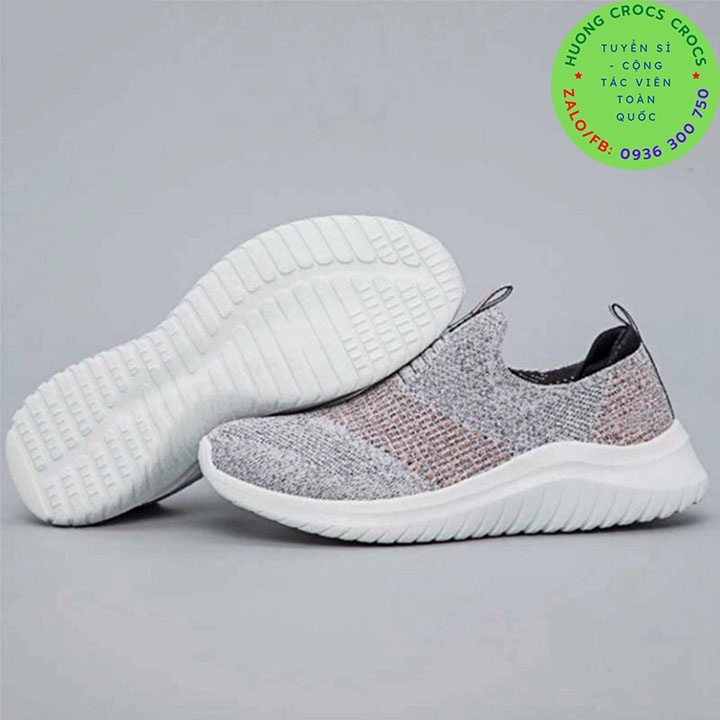 GIÀY THỂ THAO SKECHERS GOWALK UNTRA MEMORY FOAM 2.0 CHO NỮ MÀU GHI SỌC CAM