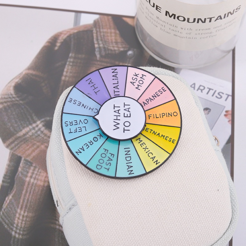 Ghim Cài Áo Xoay Được In Chữ What To Eatable Vui Nhộn Sáng Tạo