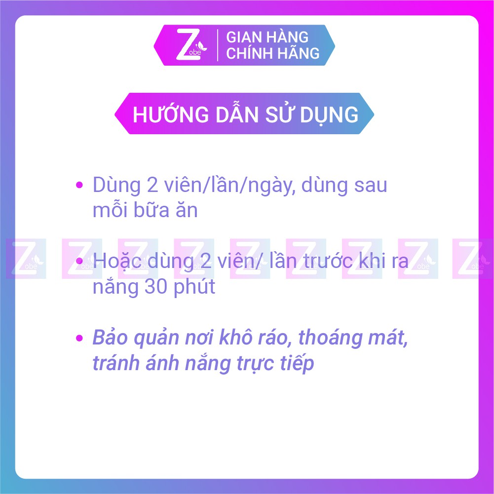 Viên uống Đẹp Da, Mờ Nám, Chống Lão Hóa Oribe - Chiết xuất Hạt Nho Pháp, Collagen nhập khẩu Italia (hộp 30 viên)