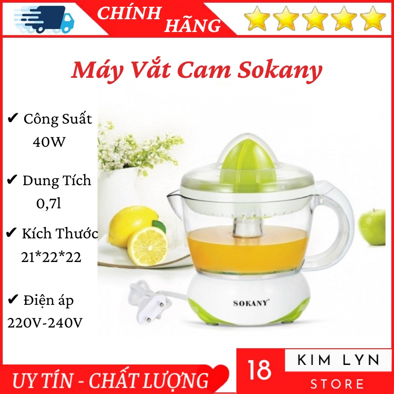 Máy Vắt Cam Sokany Tiêu Chuẩn Nhật Bản , Máy Ép Nước Cam Tự Động 2 Chiều Siêu Tiện Lợi - Bảo Hành 12 Tháng