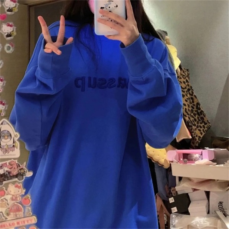 NRVP Áo Hoodie Dáng Rộng Thời Trang Hàn Quốc Đơn Giản Cá Tính Cho Nữ