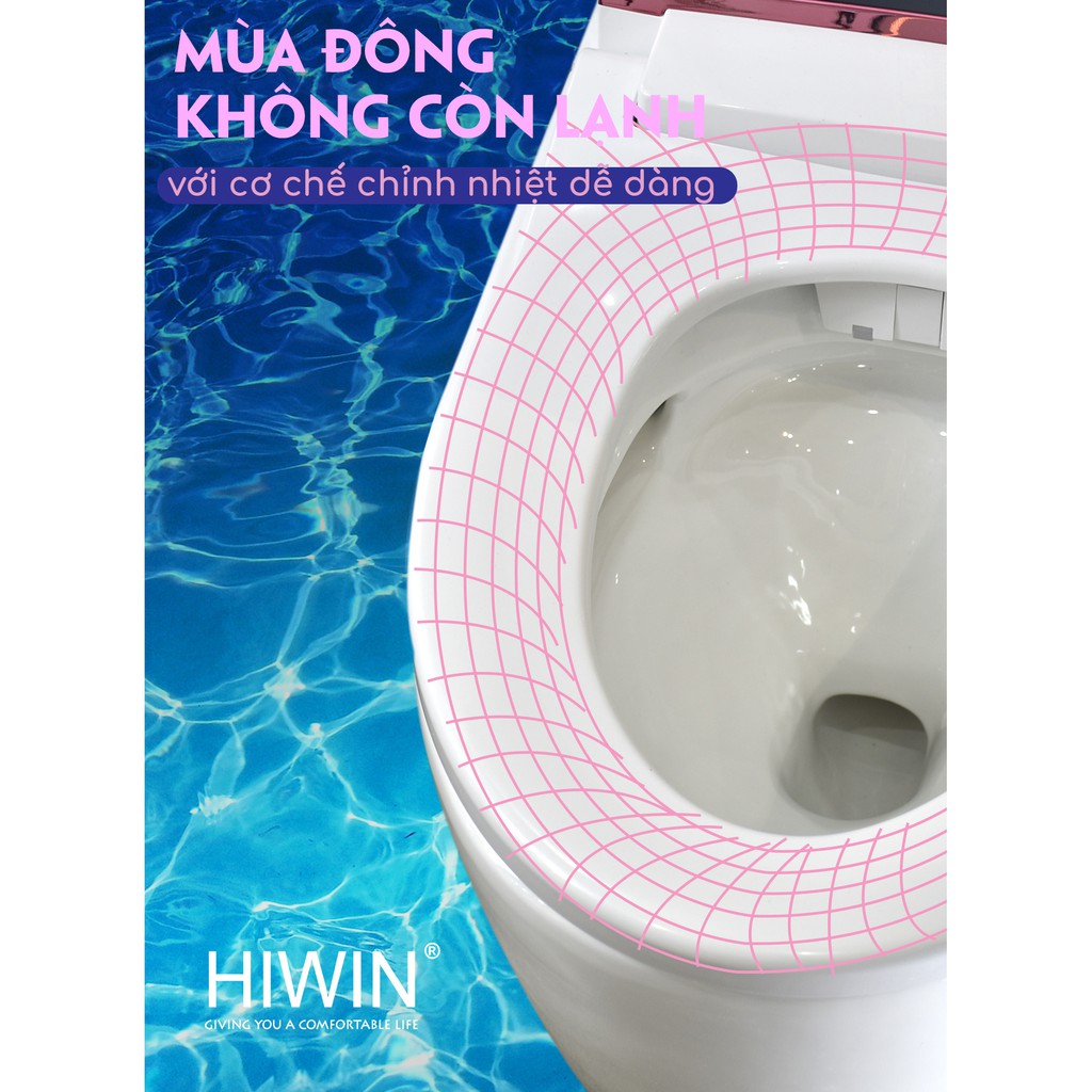 Bồn cầu thông minh thế hệ mới Hiwin MT-888 kích thước 665x390x510