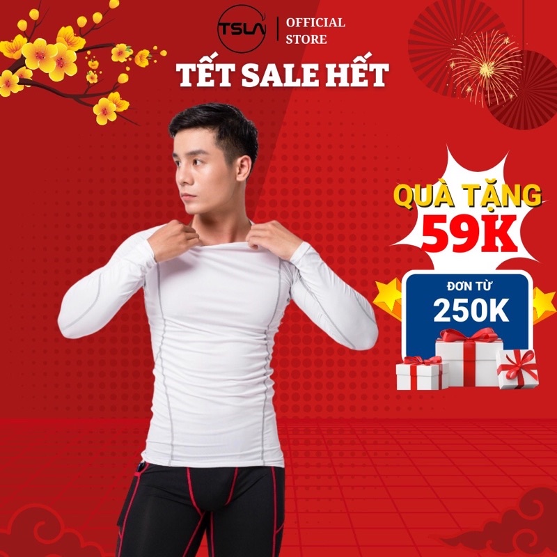 Áo Thể Thao Giữ Nhiệt Nam Devops Dài Tay Ôm Body Chất Thun Mát Co Dãn Tốt Màu Trắng Size Đại 80kg-120kg