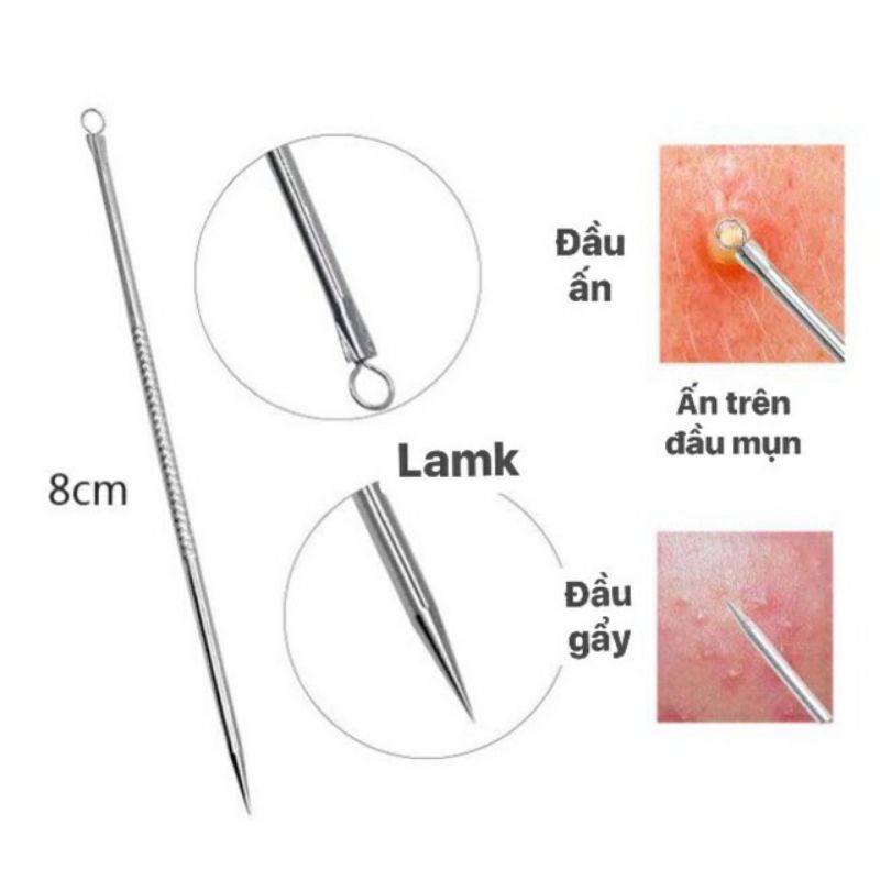 Que nặn mụn cây nặn mụn 2 đầu cao cấp