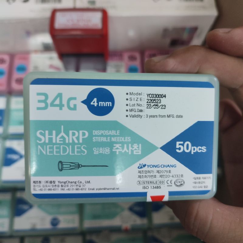 (Q1-HCM) |01 CÂY| Đầu Kim Meso 34G-4mm Căng Bóng | Kim Nano Siêu Nhỏ 34G Chuyên Tiêm Vùng Mắt Tiêm PRP