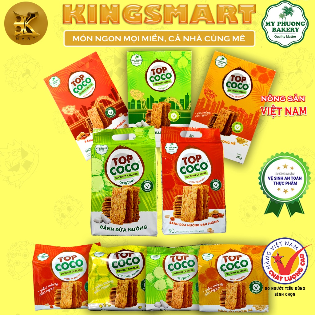 Bánh Dừa Nướng Vị Đậu Xanh 170g MỸ PHƯƠNG Thơm Ngon Giòn Rụm