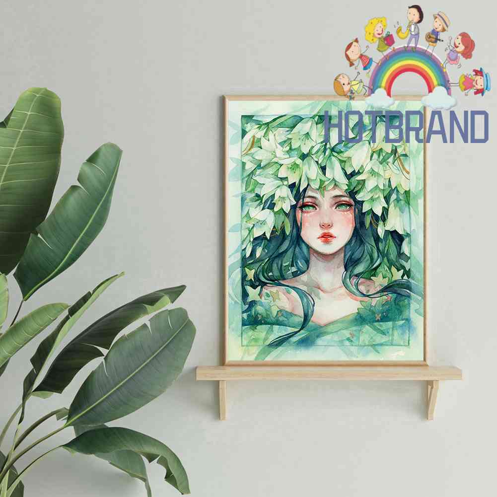 Bộ Tranh Thêu Chữ Thập 11CT DIY Hình Cô Gái Và Hoa Đầy Đủ