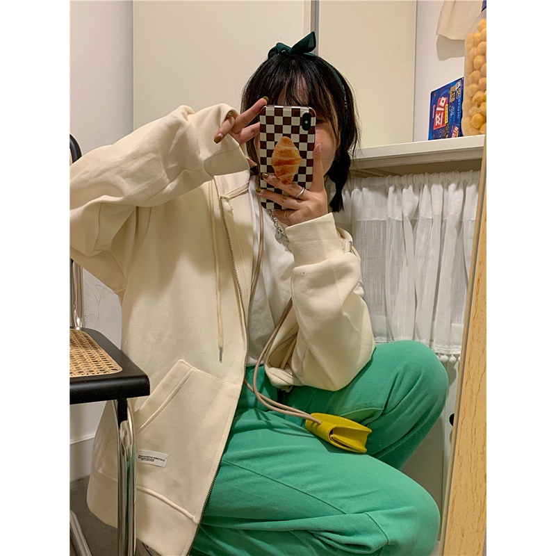 Áo Hoodie Dáng Rộng Màu Sắc Thời Trang Hàn Quốc