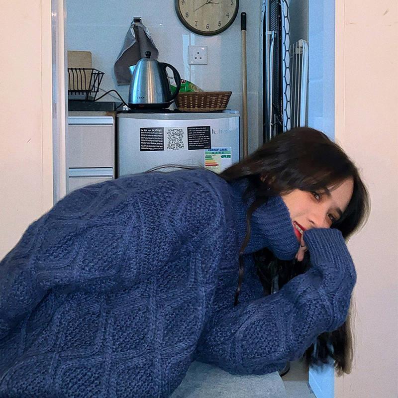 Áo len cổ lọ tay dài phong cách thời trang thanh lịch cho nữ