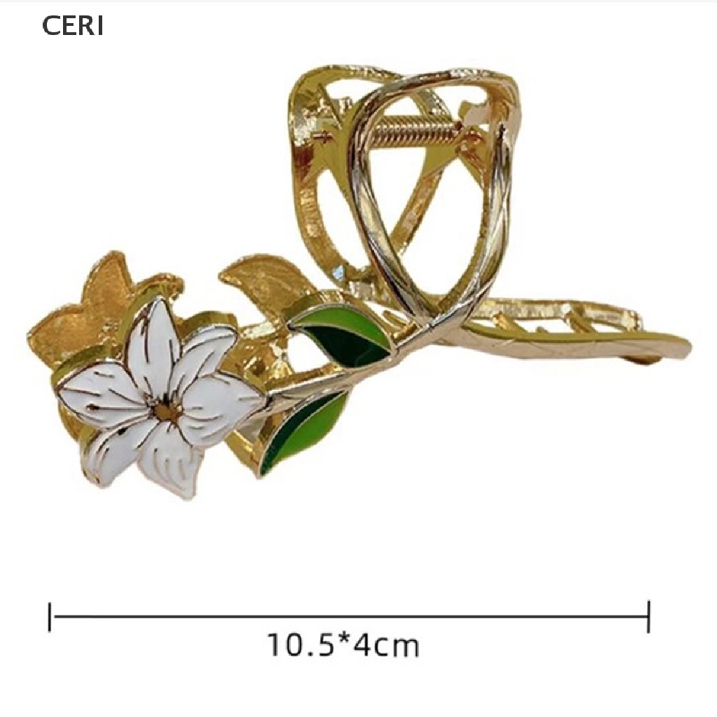 Kẹp Tóc Kim Loại Hình Hoa Màu Vàng Thanh Lịch Cho Nữ