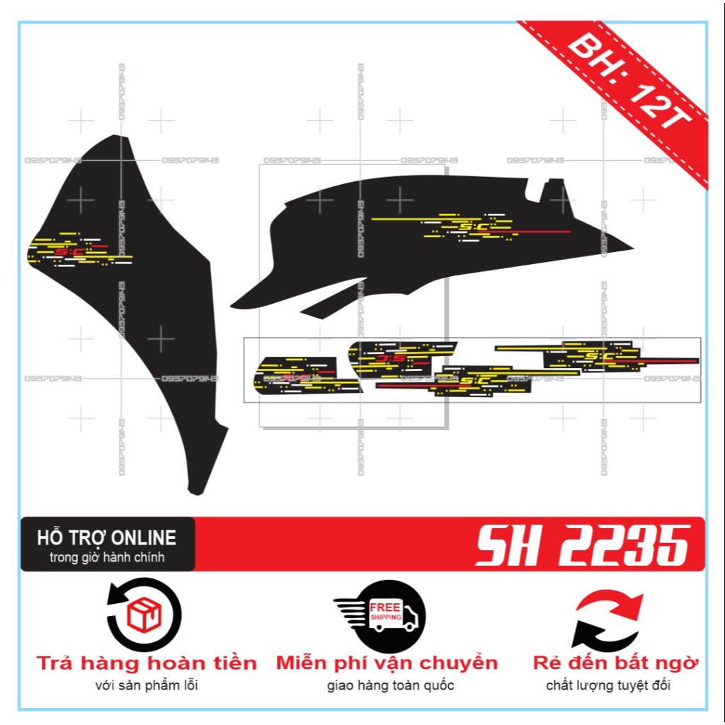 TEM XE SH CHẾ DÁN XE ĐEN -- SHIN DECAL 2