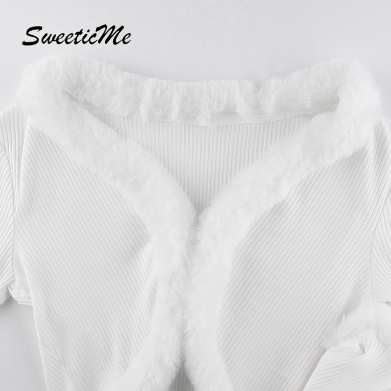Áo Khoác Cardigan Phối Lông Cột Dây Thiết Kế Mới Thời Trang Dành Cho Nữ