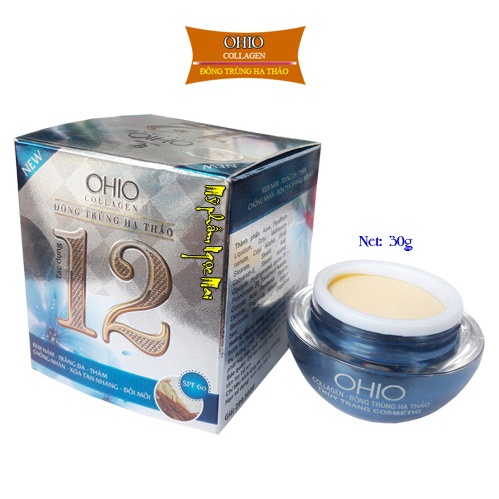 Kem OHIO 12 tác dụng nám tàn nhang trắng da chống nhăn Đông trùng hạ thảo 30g