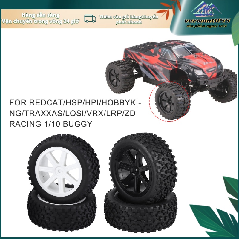 Hot Deals4 cái 1/10 RC Xe tải Lốp cao su Lốp bánh xe cho ZD Racing Xe bánh xíchSpot ExpressVermont055