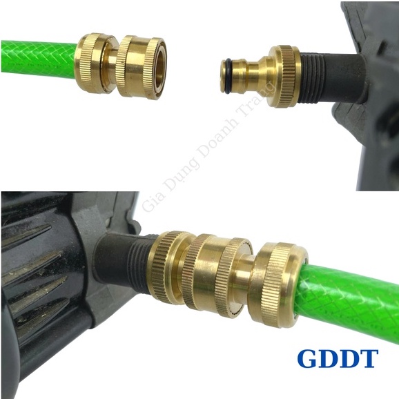 Bộ khớp nối nhanh đầu vào máy rửa xe, Khớp đồng nối nhanh dây cấp nước vào máy rửa xe, phụ kiện máy rửa xe