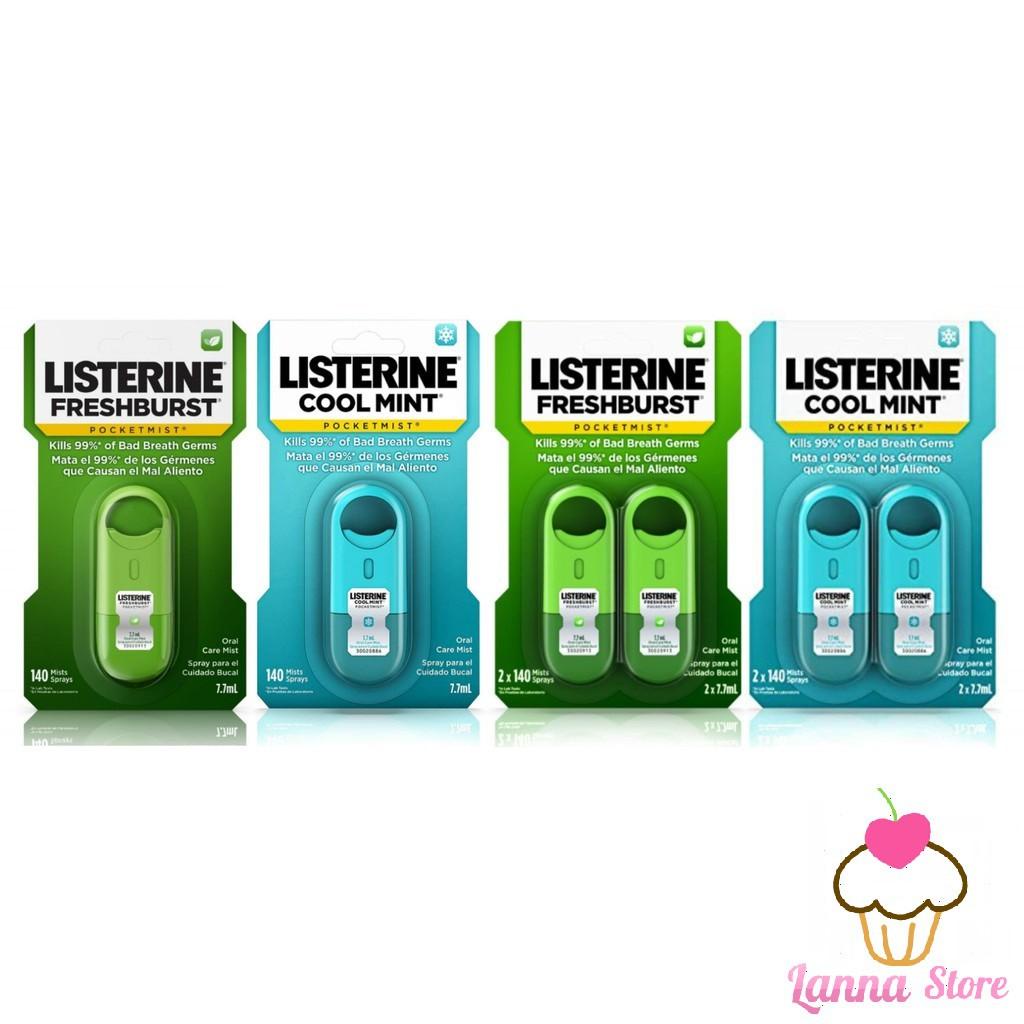 Xịt / Miếng ngậm thơm miệng Listerine Pocketmist đủ loại nhiều vị - USA