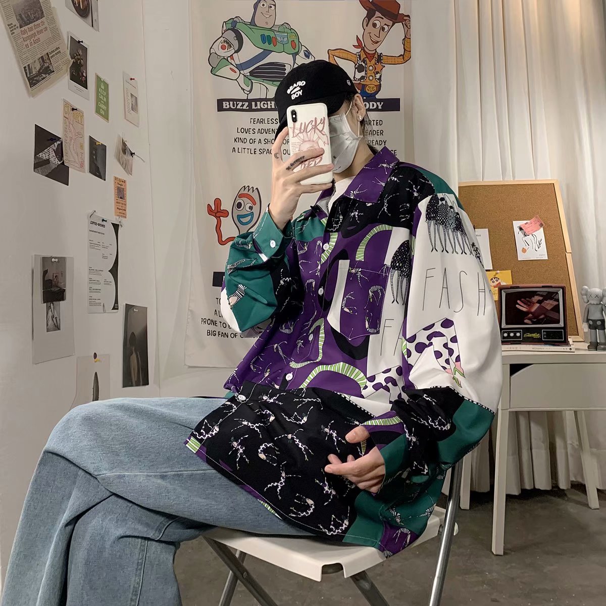 Áo Khoác Sơ Mi Nam Dài Tay In Họa Tiết Đường Phố 3 Màu (M-3Xl) | BigBuy360 - bigbuy360.vn