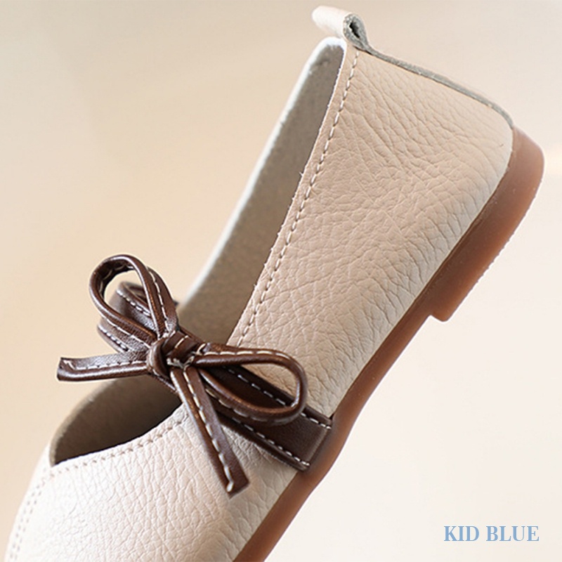 Giày Búp Bê Da Đế Mềm Đính Nơ Xinh Xắn Cho Bé Gái