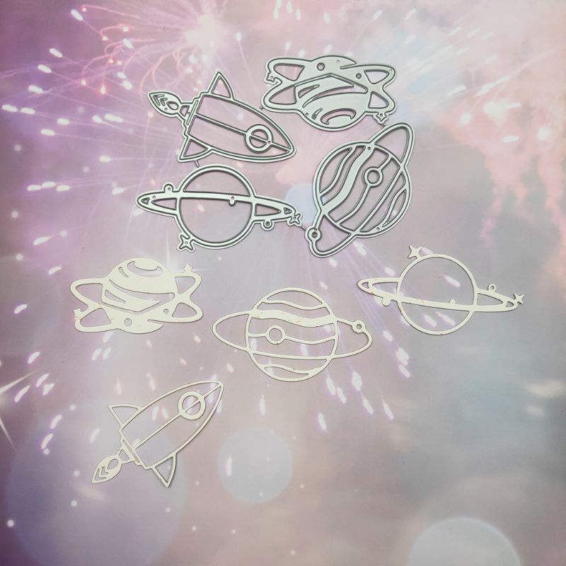 Khuôn Cắt Giấy Làm Từ Kim Loại Hình Hành Tinh Trang Trí Scrapbook