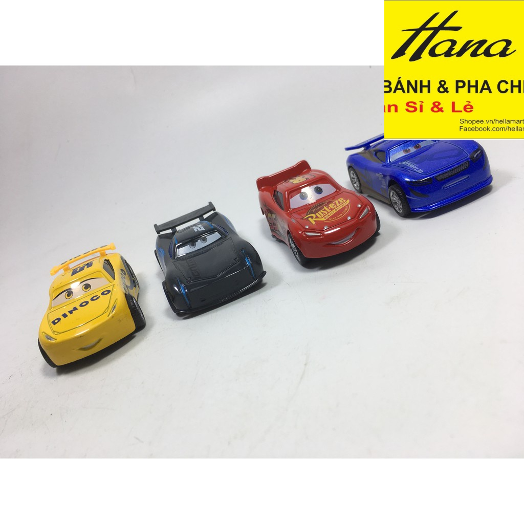 Bộ 4 Xe Ô Tô Mô Hình Mc Queen Bằng Nhựa Trang Trí Bánh