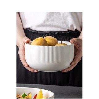 (ẢNH THẬT) Tô mì 15cm men trắng sọc Cruise sang trọng - Tô sứ cao cấp phong cách Bắc Âu