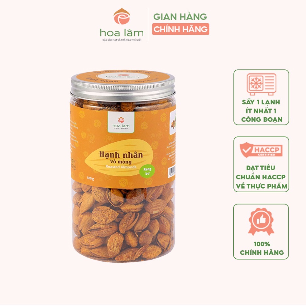 Hạt hạnh nhân Mỹ rang bơ vỏ mỏng Hoa Lâm siêu ngon hàm lượng dinh dưỡng cao 500g