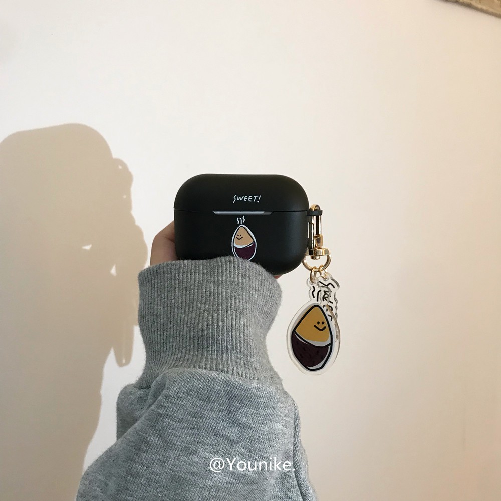 Vỏ bảo vệ hộp sạc tai nghe AirPods 1 2 pro 3 pro mềm hình khoai tây màu tương phản phong cách Hàn Quốc