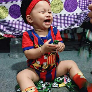 Nón len tóc giả cho bé trai