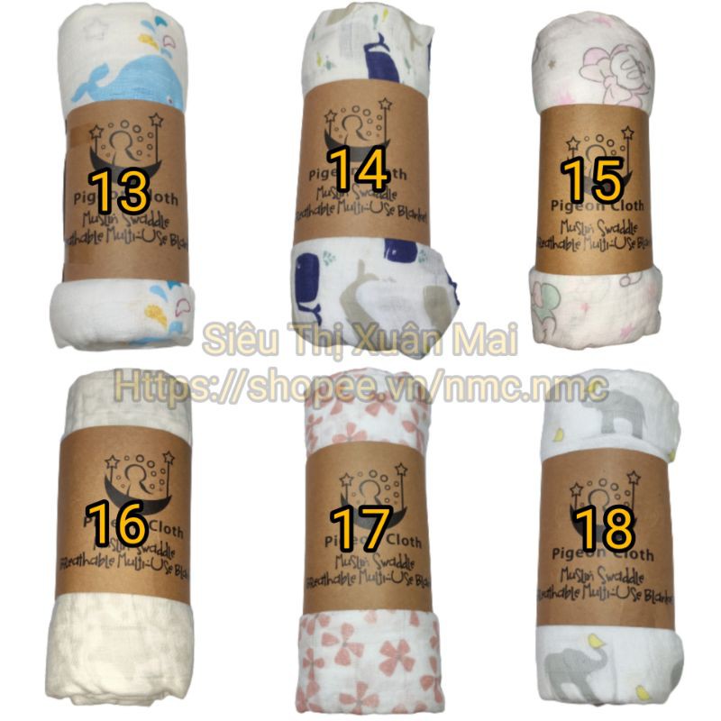 khăn tắm sợi tre MUSLIN SWADDLE 100% Organic cotton 120 x 110 cm