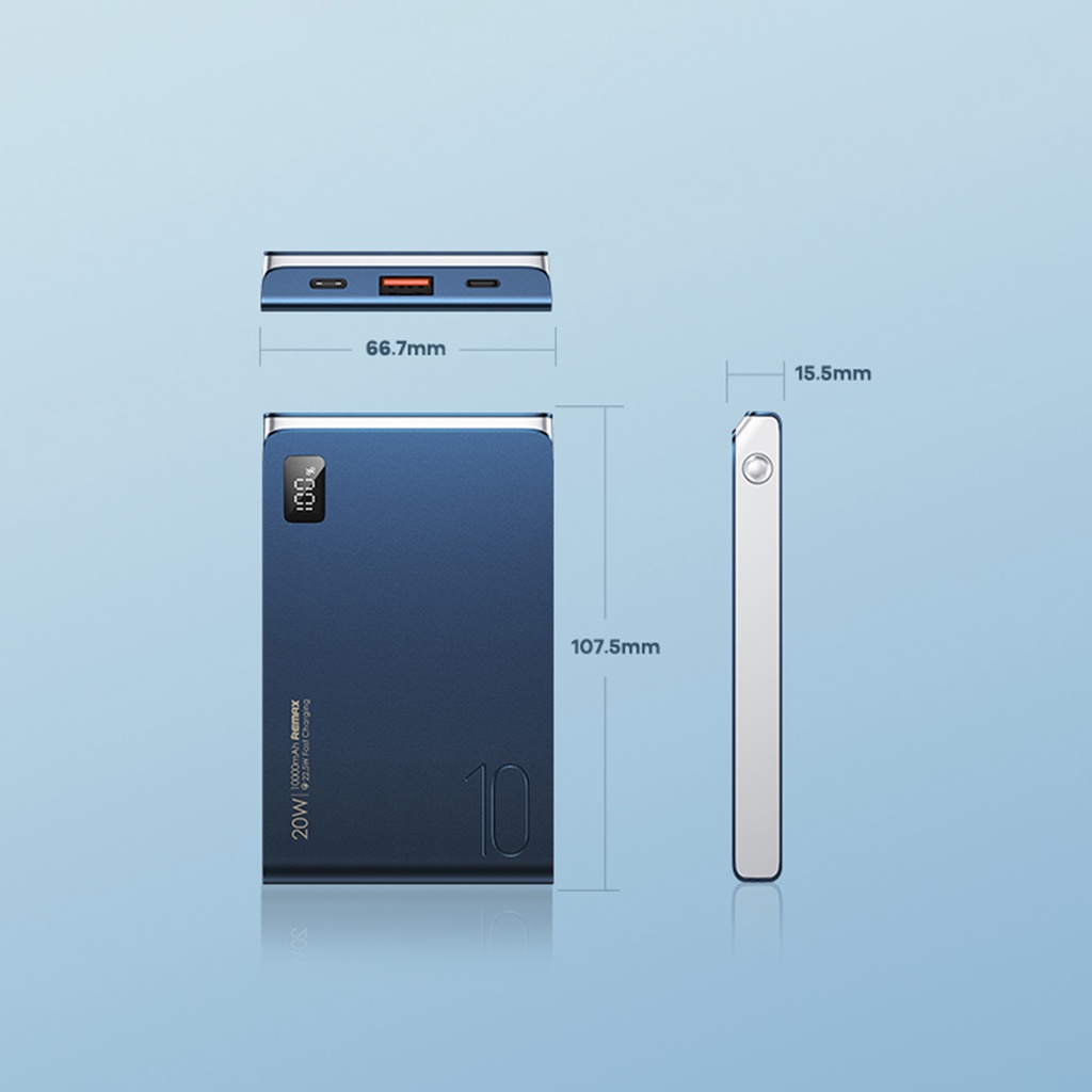 Pin sạc dự phòng 10000mAh 22.5W Remax RPP-178 hỗ trợ sạc nhanh 18w, 20w và 22.5w Remax Việt Nam BH 12 Tháng