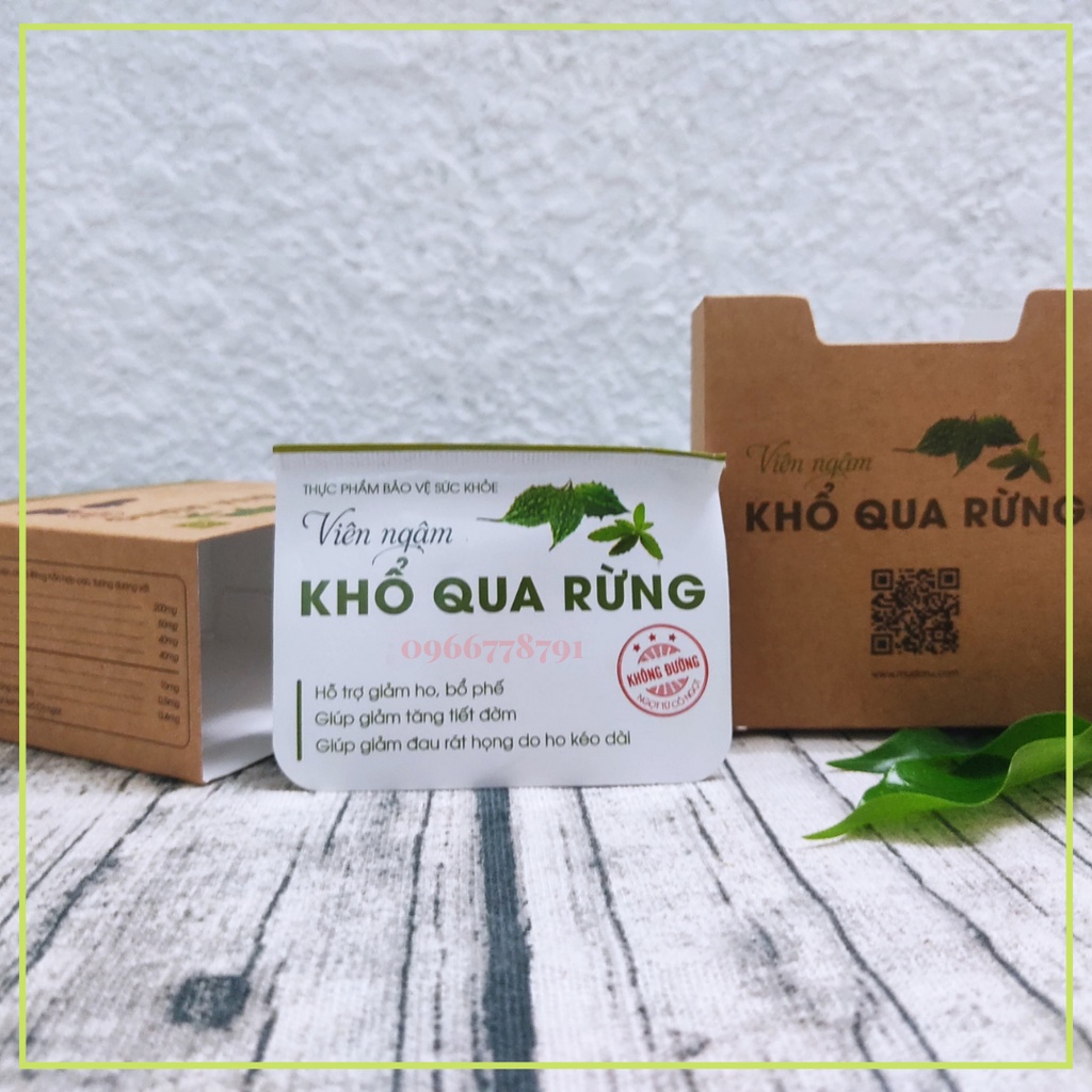 Viên ngậm giảm ho không đường từ Khổ qua rừng hộp 20 viên dành cho người tiểu đường, ăn kiêng