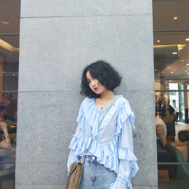 Áo voan bèo baby blue