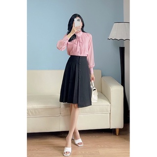 Chân váy xếp ly cúc