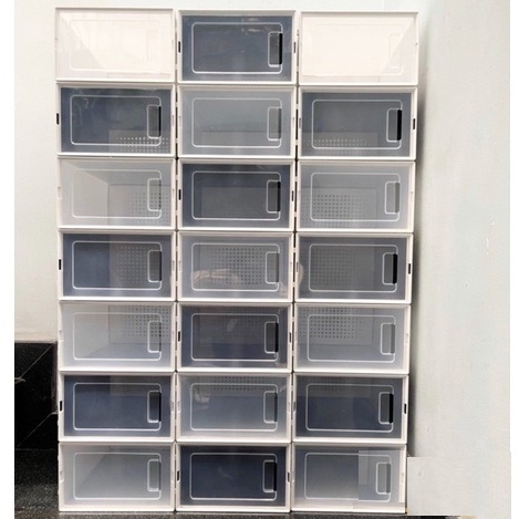 Combo 5 Hộp Đựng Giày Dép, Tủ Kệ Giày Chống Bụi Thông Hơi Lắp Ghép Tiện Lợi